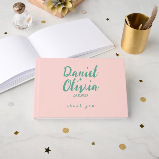 Mariage rose et vert ondulé (Recto ouvert)