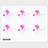 Mariage rose fleur aquarelle merci sticker (Feuille)
