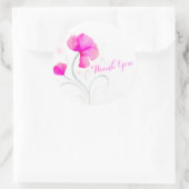 Mariage rose fleur aquarelle merci sticker (Sac)