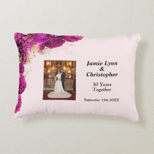 Mariage rose Floral Anniversaire Coussin