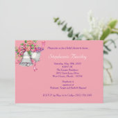 Mariage rose Floral Bells Invitation de douche nup (Debout devant)
