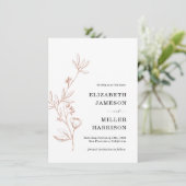 Mariage rose floral Enregistrer la date Faire-part (Debout devant)