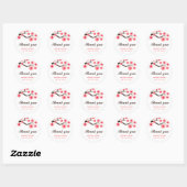 Mariage rose Floral Favor Sticker Merci (Feuille)