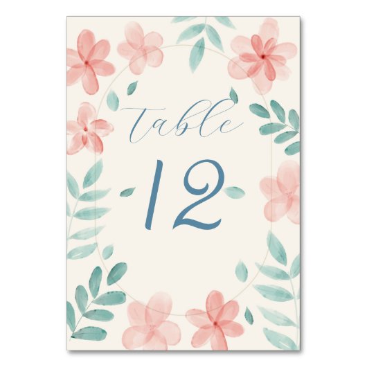 Mariage rose Floral Numéro de la carte Place de la (Par défaut)