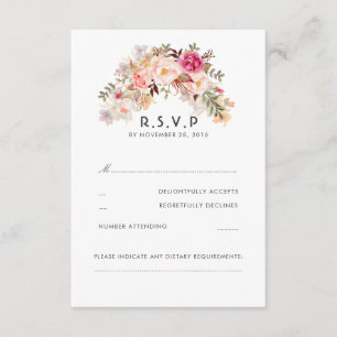 Mariage rose floral RSVP