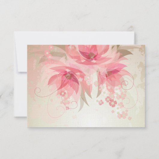 Mariage rose floral RSVP (Dos)