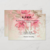 Mariage rose floral RSVP (Devant / Derrière)