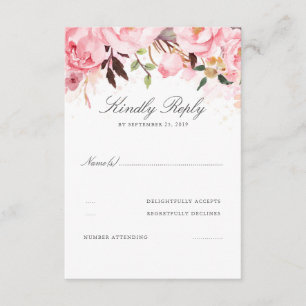 Mariage rose floral RSVP