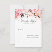 Mariage rose floral RSVP (Devant)