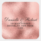 Mariage rose Gold Foil Adresse de retour Étiquette (Devant)