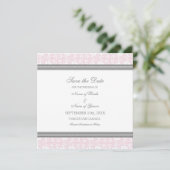 Mariage rose gris Enregistrer la carte de date (Debout devant)