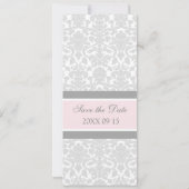 Mariage rose gris Enregistrer la carte de date (Dos)