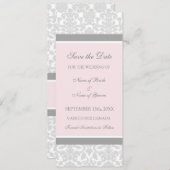 Mariage rose gris Enregistrer la carte de date (Devant / Derrière)