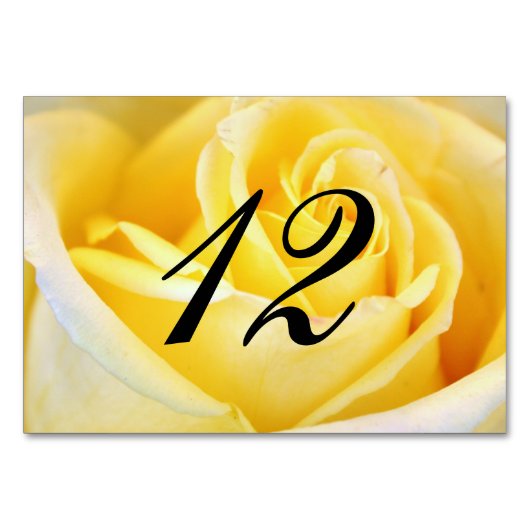 Mariage rose jaune Numéro de table (Devant)