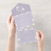 Mariage Rose Lavender tout en une invitation (Déchirure)