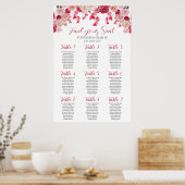 Mariage rose magenta, tableau de sièges (Cuisine)