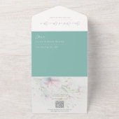 Mariage rose Magnolia tout en une invitation (Dehors)