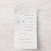 Mariage rose Magnolia tout en une invitation (À l'intérieur)