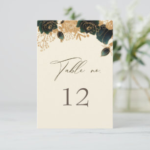 Mariage Rose or Aquarelle Numéro de table