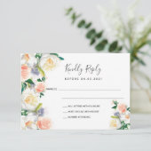 Mariage rose or flush floraux blanc RSVP (Debout devant)