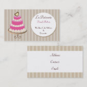 mariage rose pâtissiers cartes de visite (Devant / Derrière)