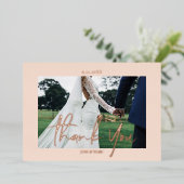 Mariage rose Real Foil 2 photos Merci Cartes (Debout devant)