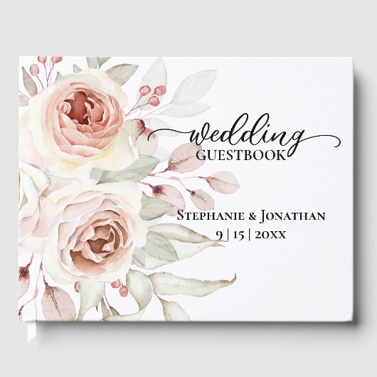 Mariage rose romantique Livre d'or (Recto)