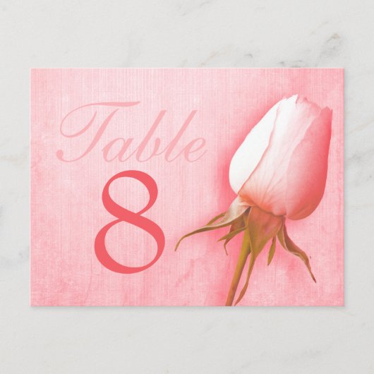 Mariage rose rose bourgeon numéro de table 1-9 car (Devant)