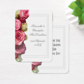 Mariage rose rose floral merci tag (Bureau)