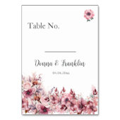 Mariage rose Rose moderne Dusty Numéro de table (Dos)