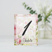 Mariage rose rose vintage Numéro de table (Debout devant)