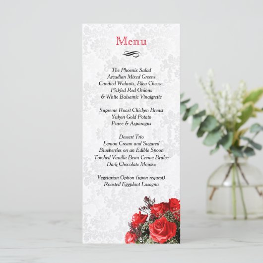 Mariage Rose rouge - Menu (Debout devant)