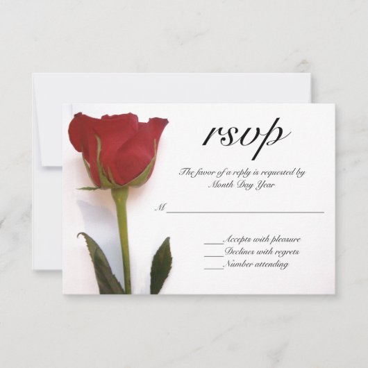Mariage rose rouge RSVP (Devant)