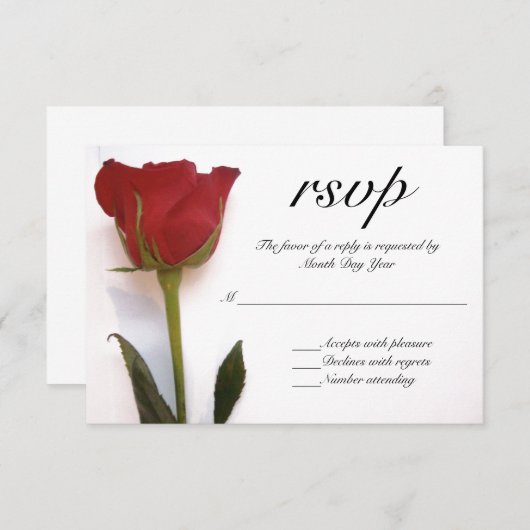 Mariage rose rouge RSVP (Devant / Derrière)