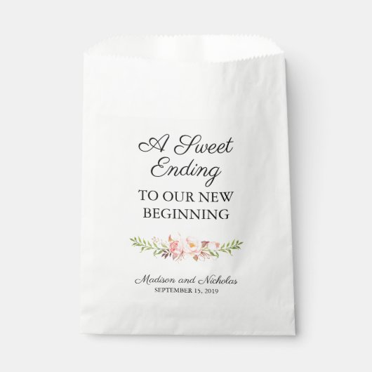 Mariage rose Rustique Fleur Faveur Sacs (Devant)