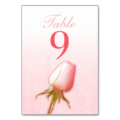 Mariage rose simple rose numéros de table bourgeon (Dos)