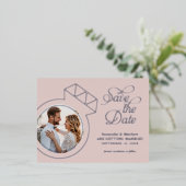 Mariage rose vif Enregistrer la date Annonces (Debout devant)
