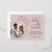 Mariage rose vif Enregistrer la date Annonces (Recto/Verso)