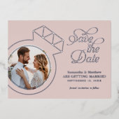 Mariage rose vif Enregistrer la date Annonces (Recto)