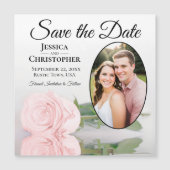 Mariage rose vif Enregistrer La Date Photo Magnet (Devant)