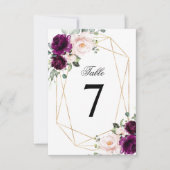 Mariage rose violet et rose vif Numéro de table (Devant)