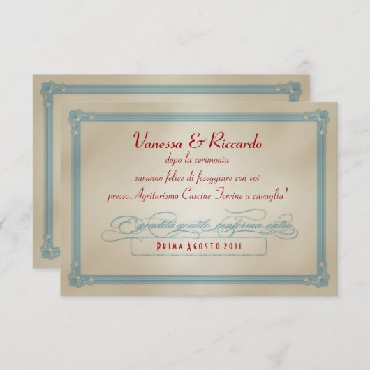Mariage Rouge Blanc & Bleu do-it-yourself RSVP (Devant / Derrière)