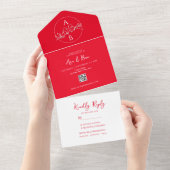 Mariage rouge brillant en une seule invitation (Déchirure)