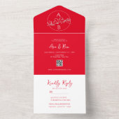 Mariage rouge brillant en une seule invitation (À l'intérieur)