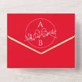 Mariage rouge brillant en une seule invitation (Verso)