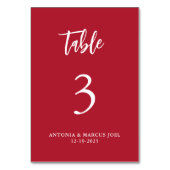 Mariage rouge de Noël Numéro de table Carte (Par défaut)