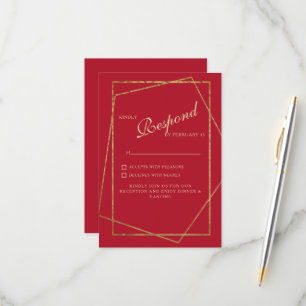Mariage rouge et or RSVP