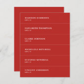 Mariage rouge foncé Carte du lieu do-it-yourself (Devant / Derrière)