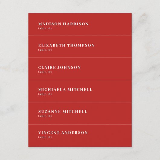 Mariage rouge foncé Carte du lieu do-it-yourself (Devant)