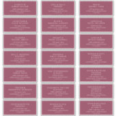 Mariage rouge moderne Étiquette de adresse invité (Devant)